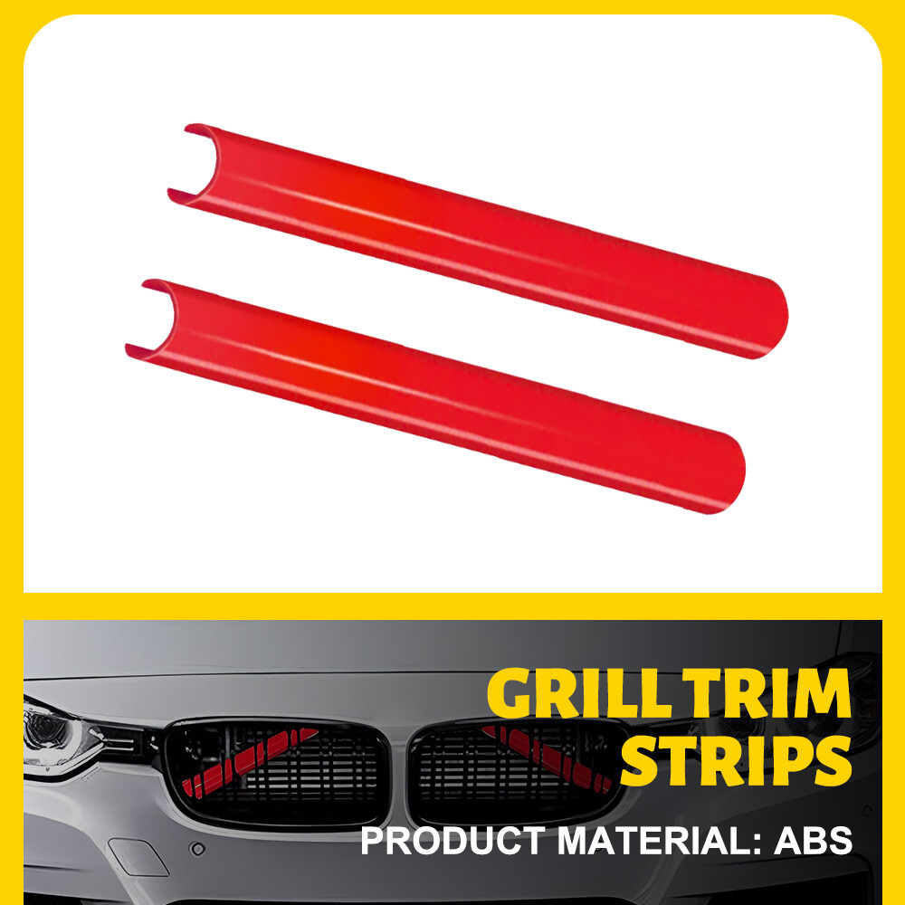 2pcs Red Car Front V Brace Grille Trim Strip Cover for BMW G01 G02 G05 X3/X4/X5