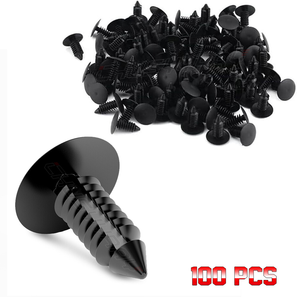 100 Push Type Clip Plastic Retainer Bumper Fender Fir Tree Fastener Fits 7.6mm