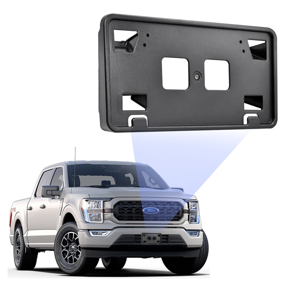 Fits 2021 2022 2023 F150 3.3/5.0L Black Front Bumper License Plate Frame Bracket