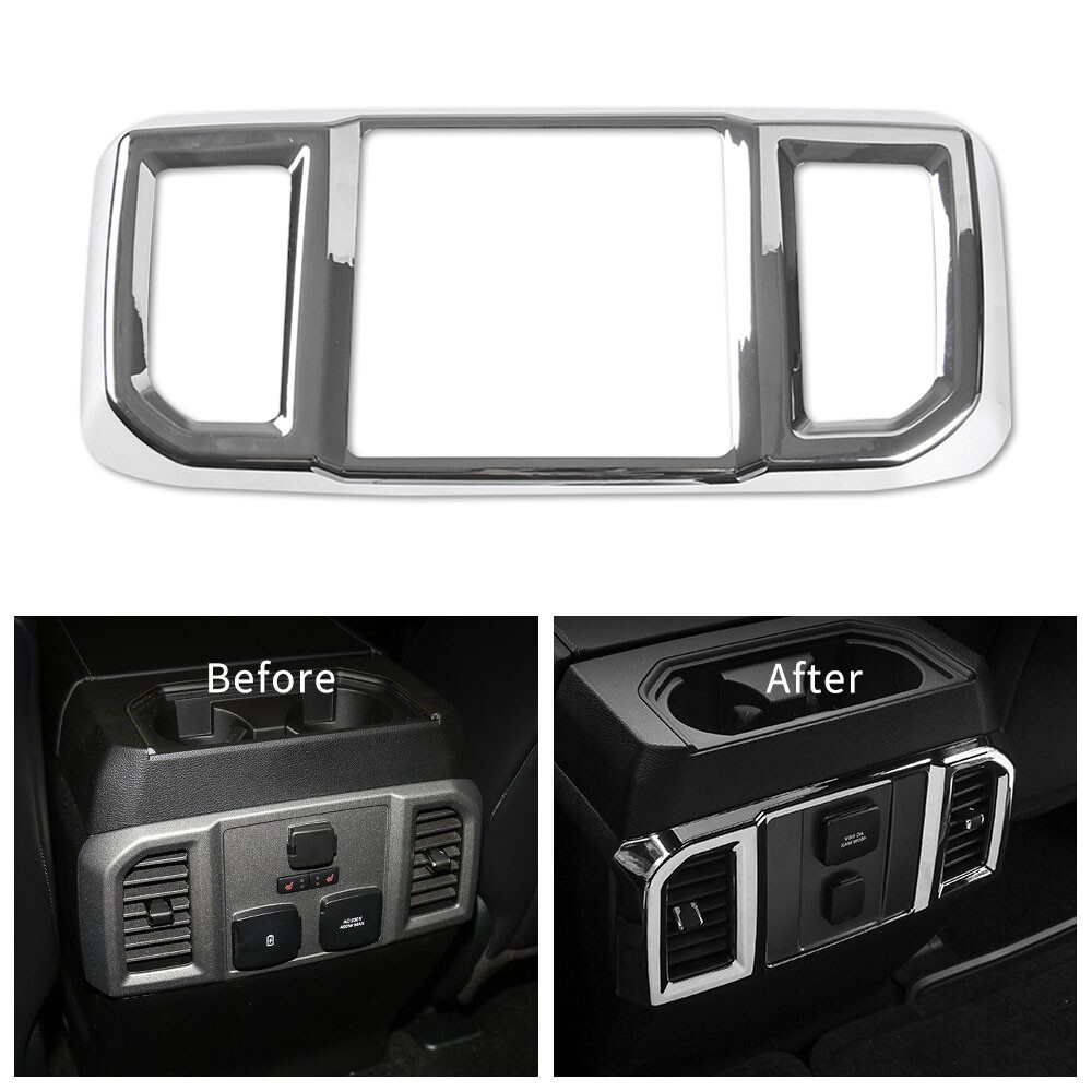 Chrome Inner Rear Air Condition Vent Cover Trim For Ford F150 F-150 2016- 2019