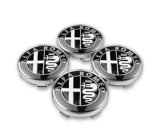 4pcs 60MM Car Wheel Center Caps Hubcaps Rim Caps For Alfa Romeo 147 156 Black