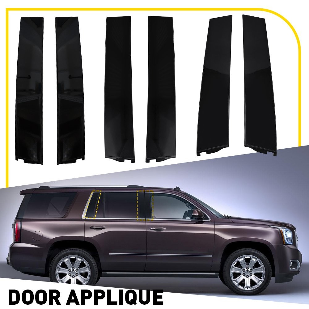 For 2015-2018 Chevy Tahoe GMC Yukon Suburban RH LH Door Applique B Pillar Trim