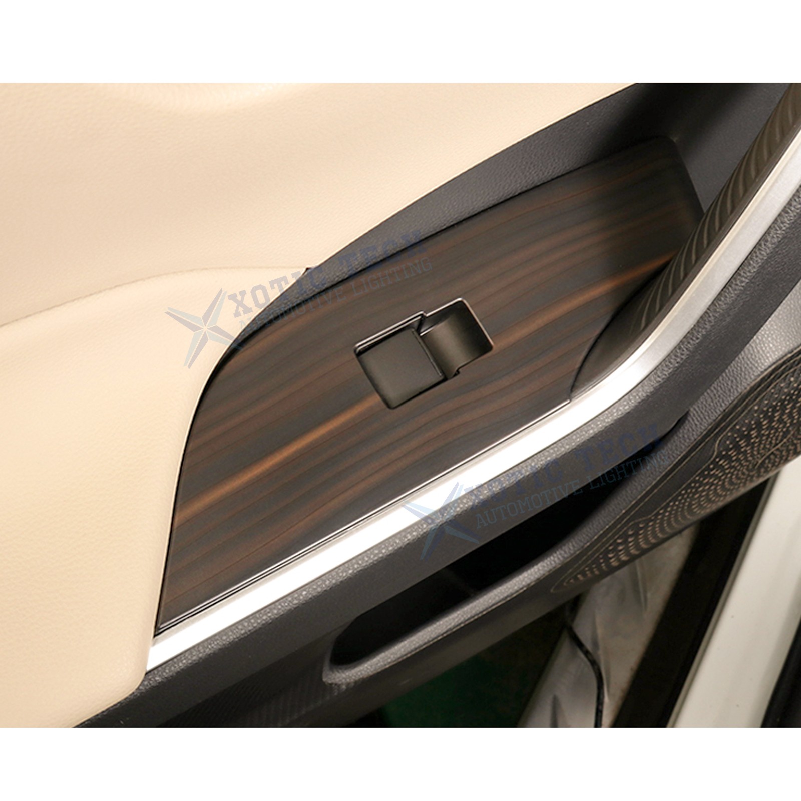 Wood Grain Style Window Lift Button Overlay Cover Trim For Toyota RAV4 2019-up