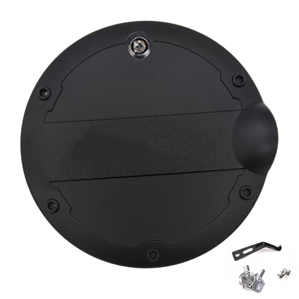 Black Locking Fuel Gas Filler Tank Door Cap Cover W/key Trim For Ford F150 15-20