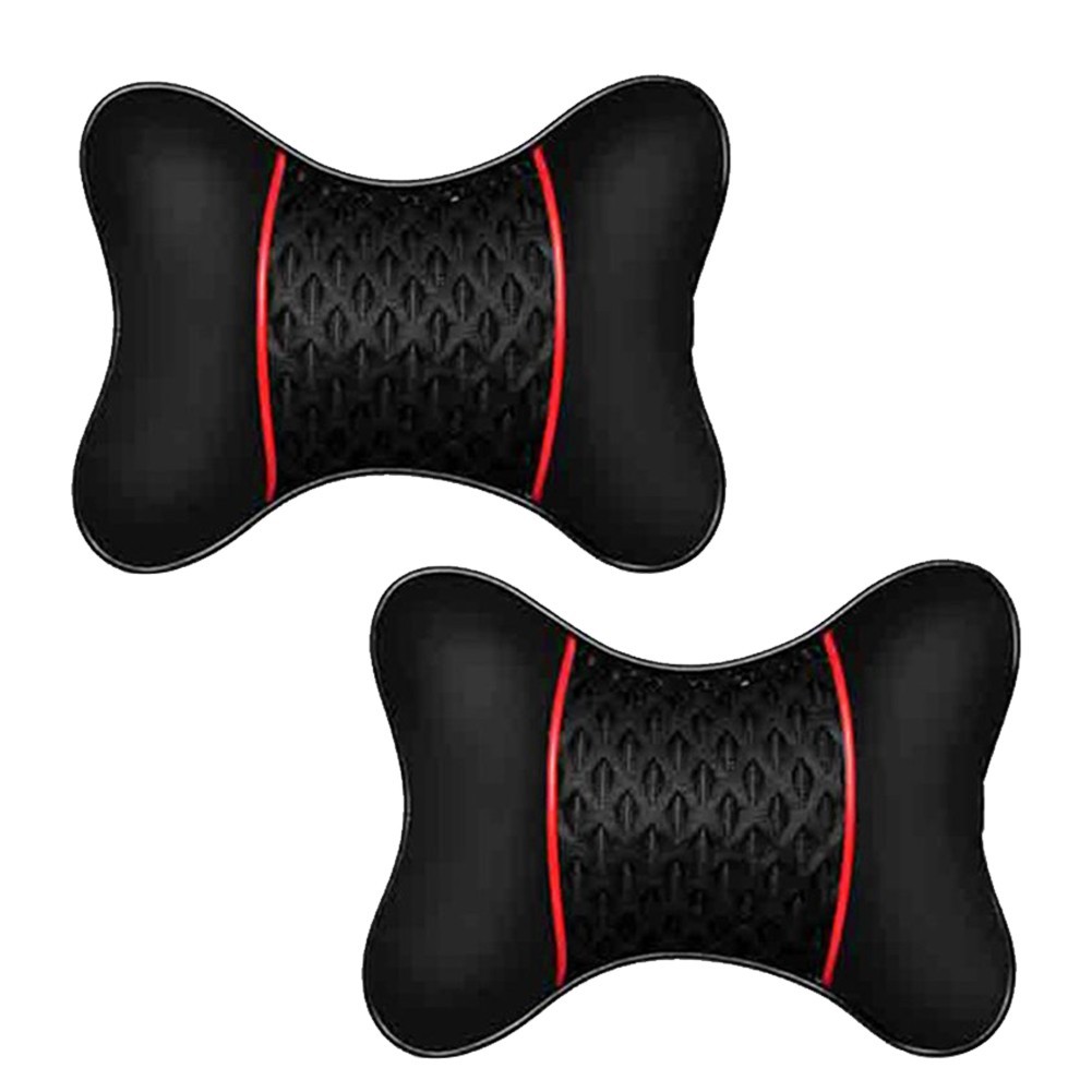 High Quality PU Leather Head Neck Rest for Car For Seats 2pcs Travel Comfort