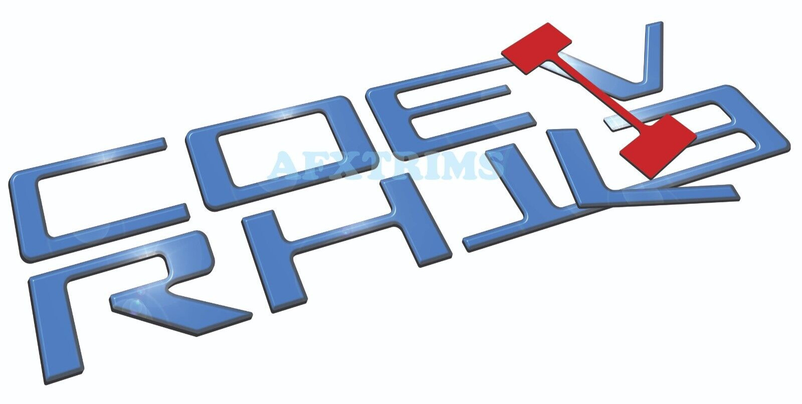 3D BLUE RAISED DOMED TAILGATE LETTERS FOR 2019-25 CHEVY SILVERADO US MADE