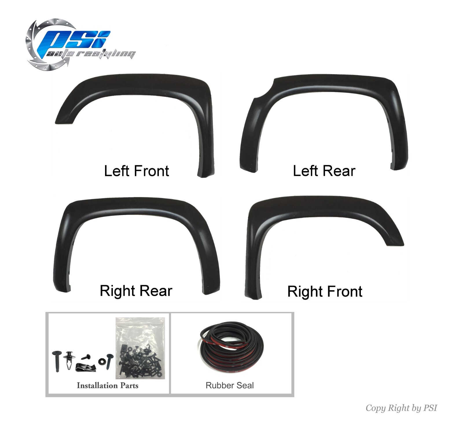 Paintable Extension Style Fender Flares Fits Toyota Tundra 2014-2021 Full Set
