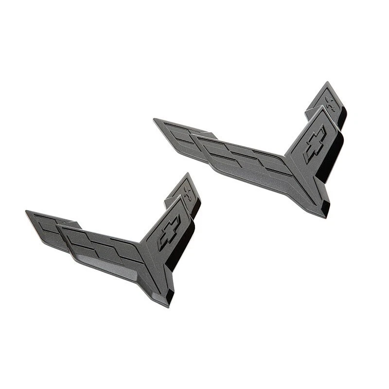 2023-2027 Corvette ZO6 Coupe Crossed Flag Emblem Kit 86563255 Dark Stealth OEM
