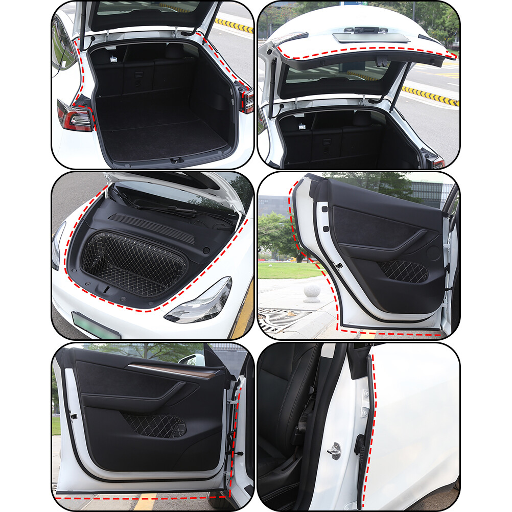 For Tesla Model 3 Y Weatherstrip Seal Strip Self Adhesive Noise Reduce Rubber