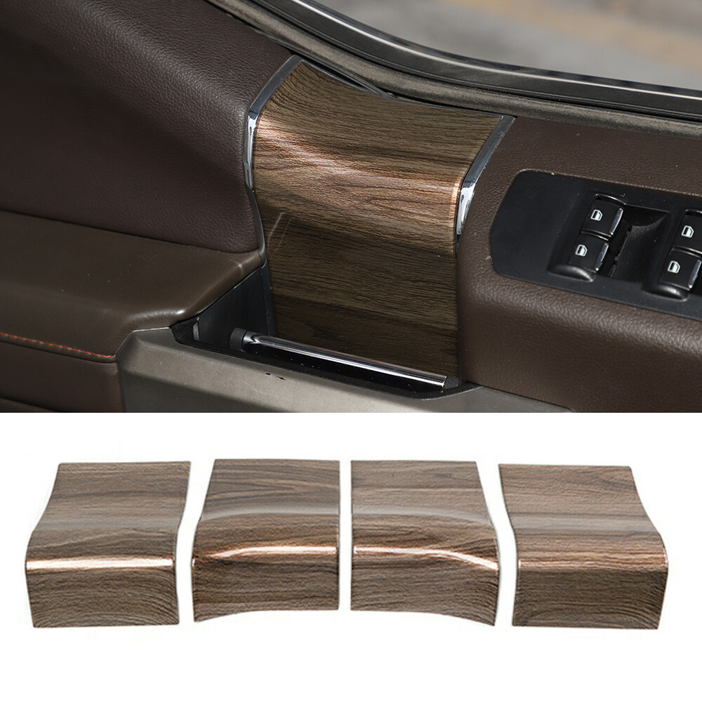 Interior Door Handle Panel Trim Cover For Ford F150 2015-2020 Wood Grain 4Door
