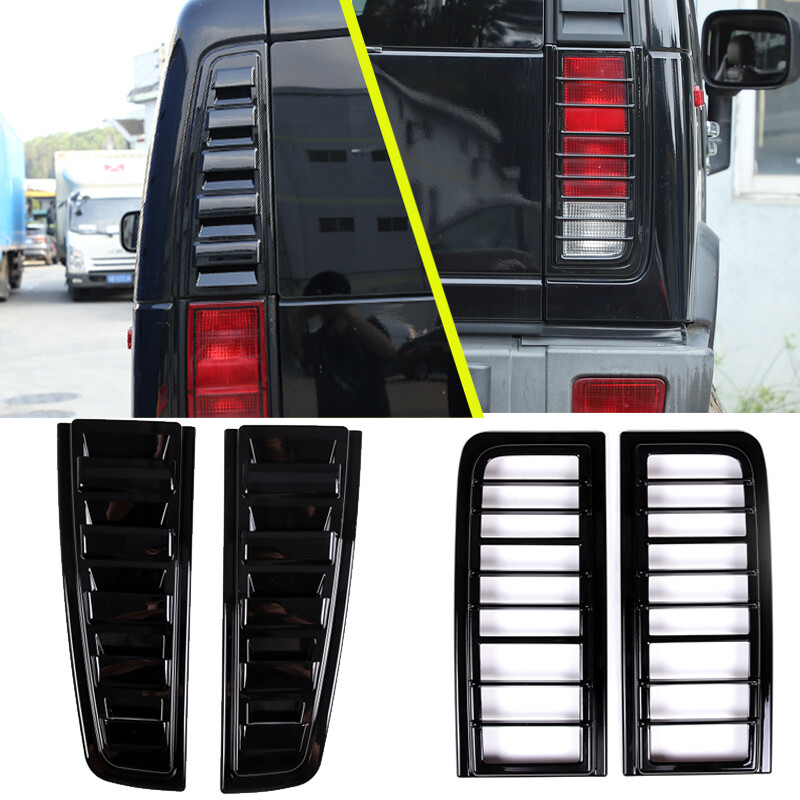 For HUMMER H2 Gloss Black Front Rear headlight Hood Tail light vent cover 11PCS