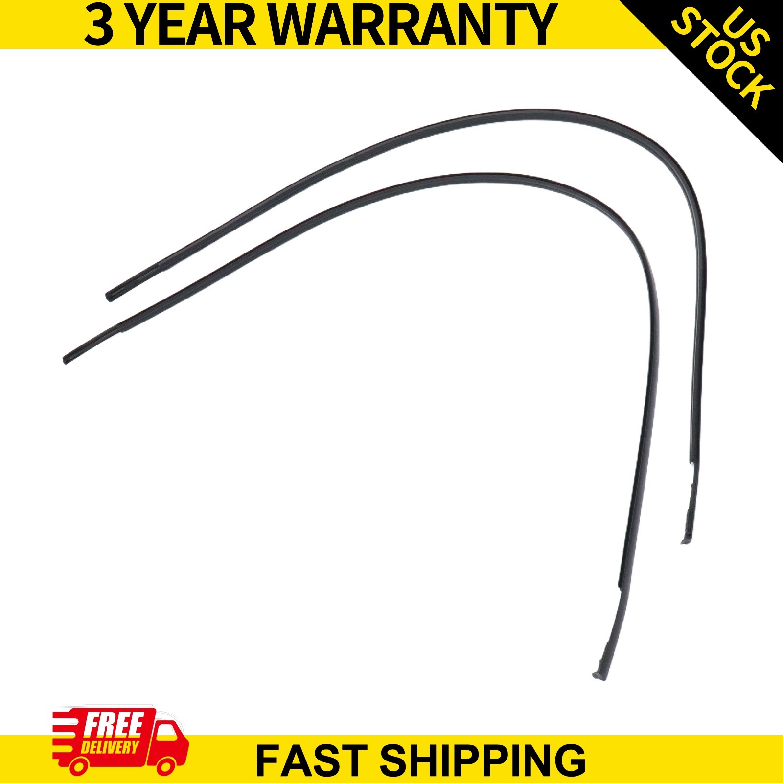 For Toyota Yaris Sedan 2007-2012 New Pair Roof Slot Channel Trim Molding Set