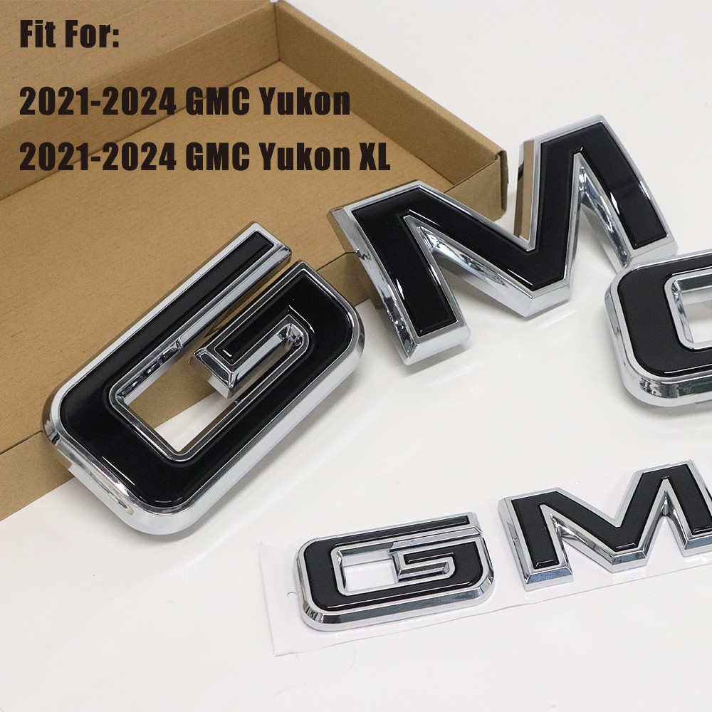Front Grille&Rear Tailgate Emblem Chrome fit for 19-26 Sierra 1500 2500HD 3500HD