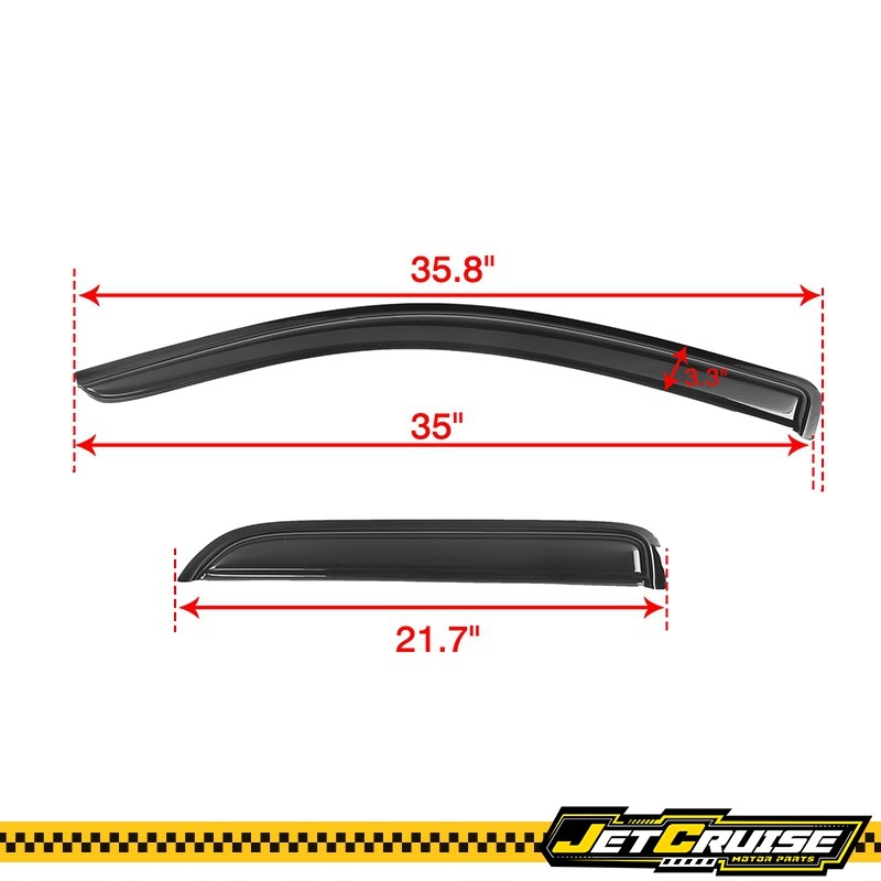 Fits 14-19 Chevy Silverado GMC Sierra Extended Cab Acrylic Window Visors 4pcs