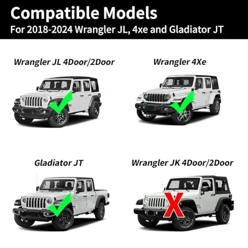 3Pcs Magnetic Keyhole Covers for 2018-2025 Jeep Wrangler JL & Gladiator JT