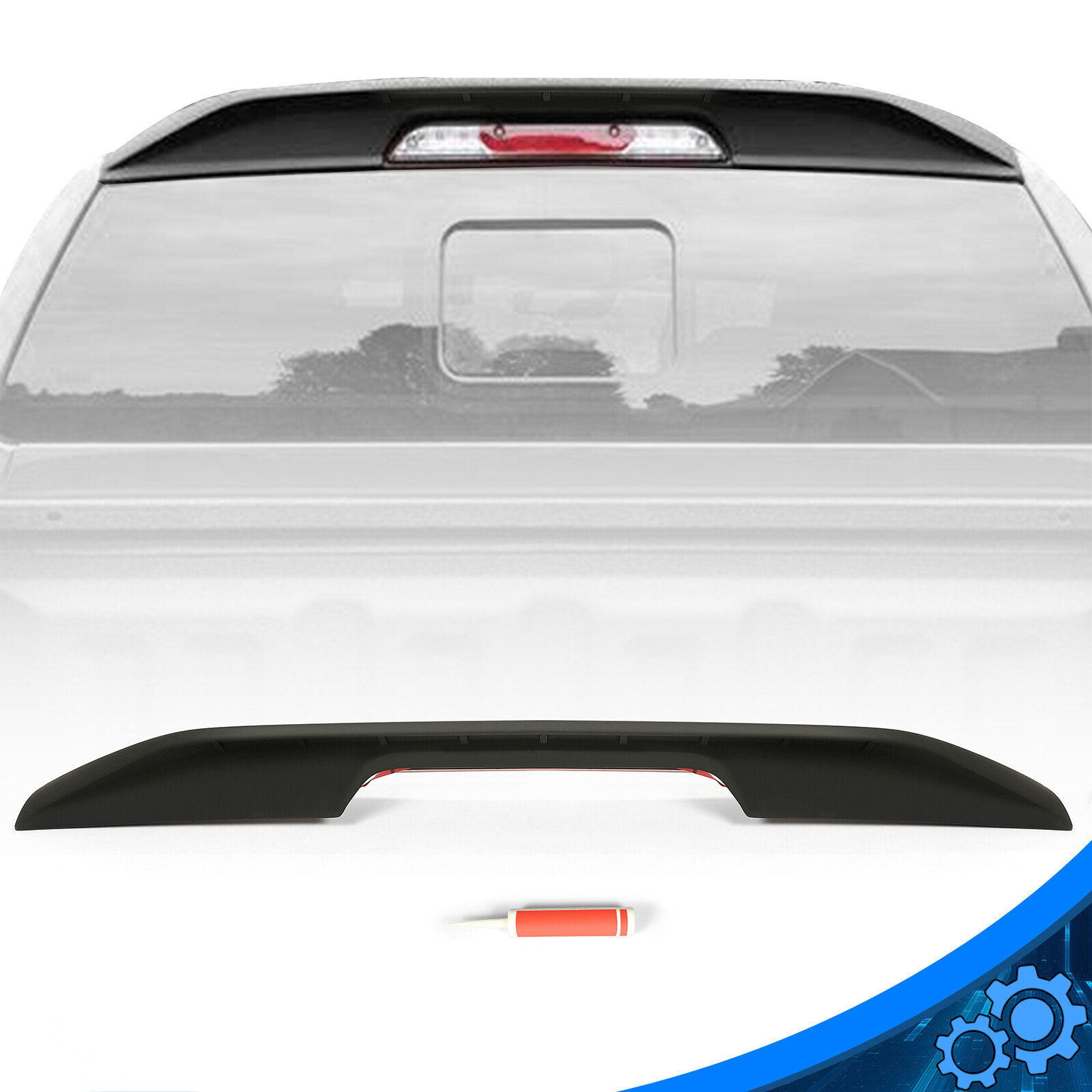 Black Rear Top Wing Truck Cab Spoiler Fits 2019-2023 Ford Ranger All Models