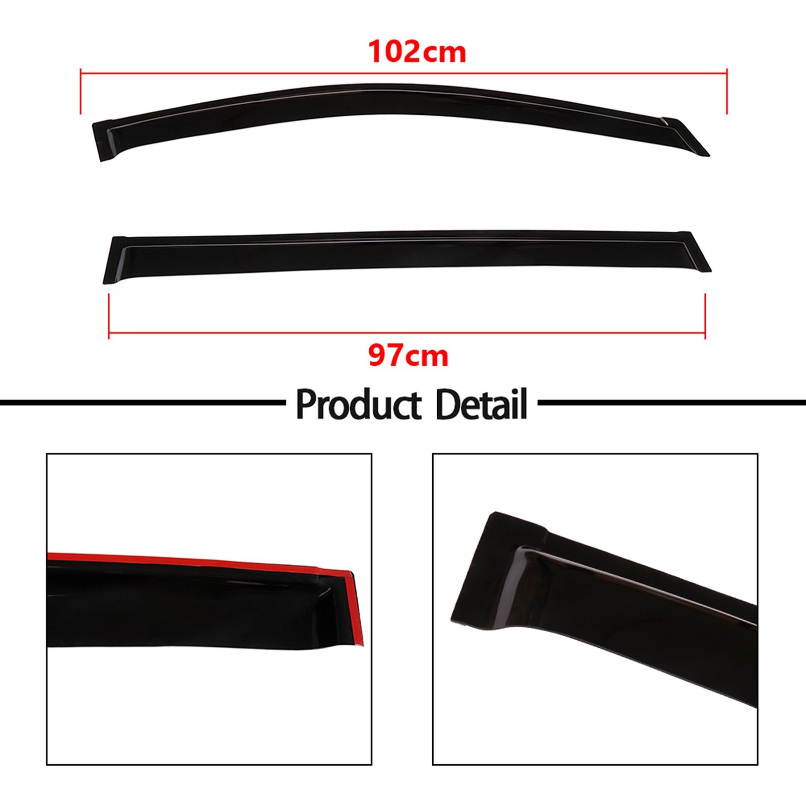 Smoked Window Visor Sun Vent Shades Rain Guards 4PCS For 2004-2009 Toyota Sienna