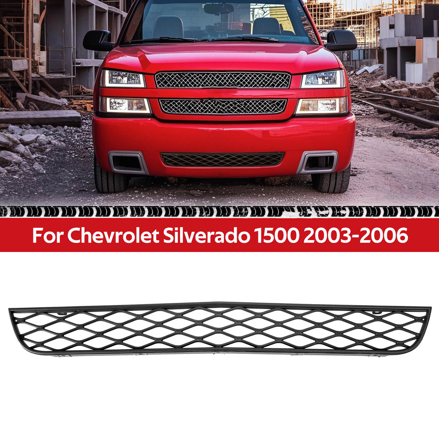Front Bumper Lower Grille For 2003-2006 Chevrolet Silverado 1500 #12335765 LS SS