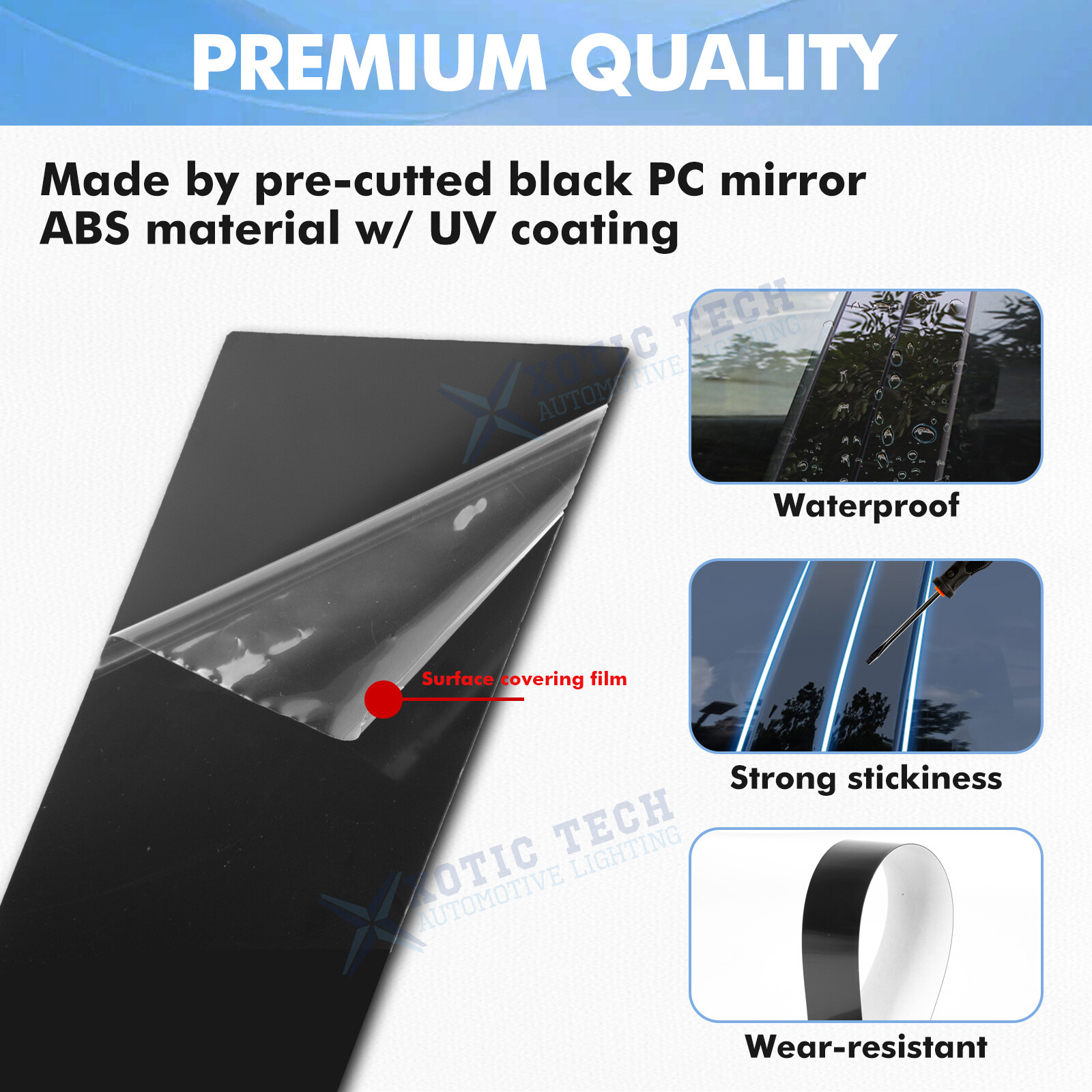 For Chevrolet Malibu 2016-2025 6PCS Black Pillar Posts Door Trim Piano Cover Kit