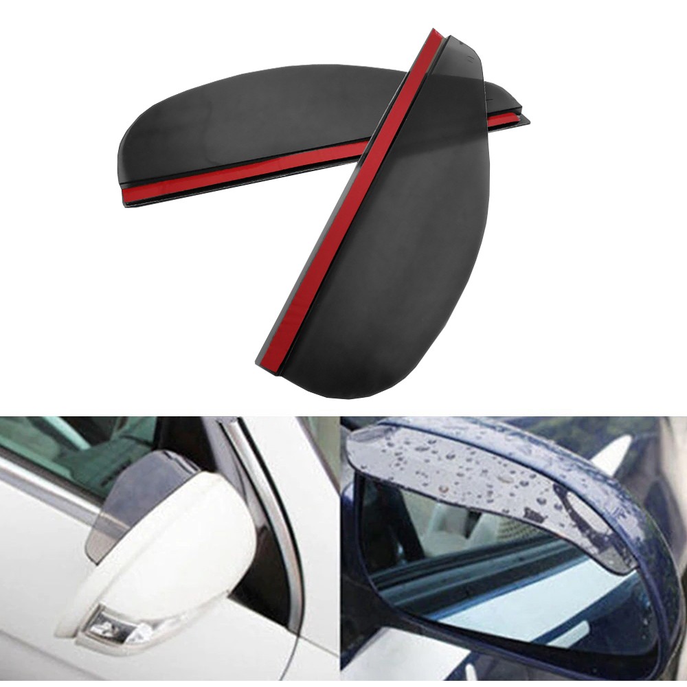 2X Black For Car Accessories Rear Mirror View Rain Eyebrow Board Guard Sun Visor