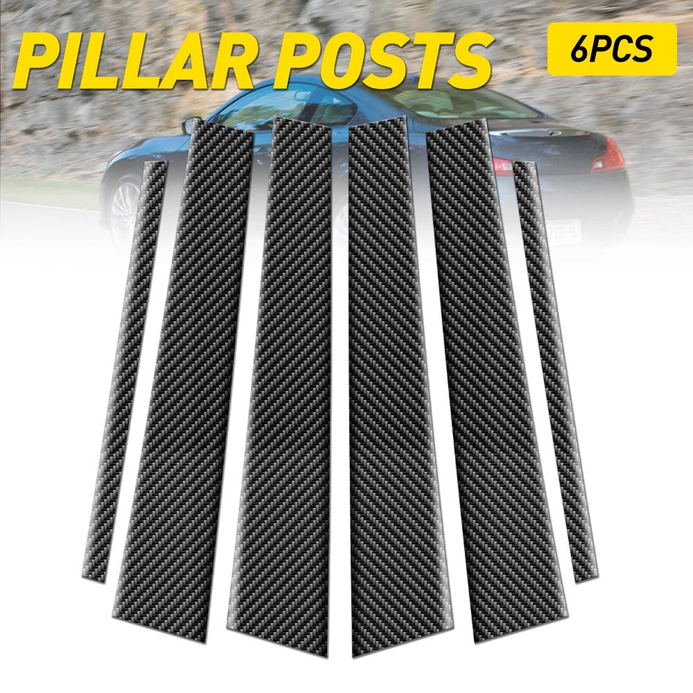For Infiniti G35 G37 2002-2013 Carbon Fiber Window Pillar Posts Door Trim 6x EXC