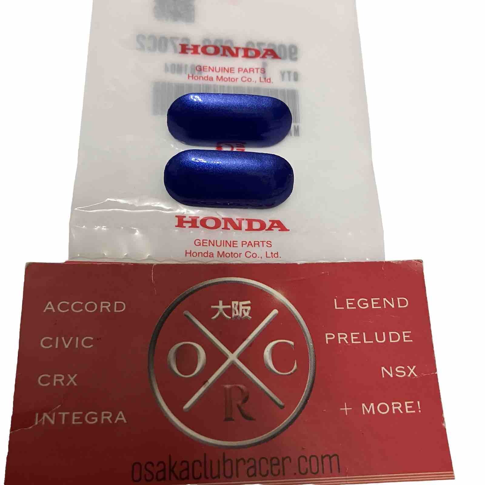 OEM Honda EM1 Honda Civic Si Front License Plate Hole Cap Plugs 2x Electron Blue