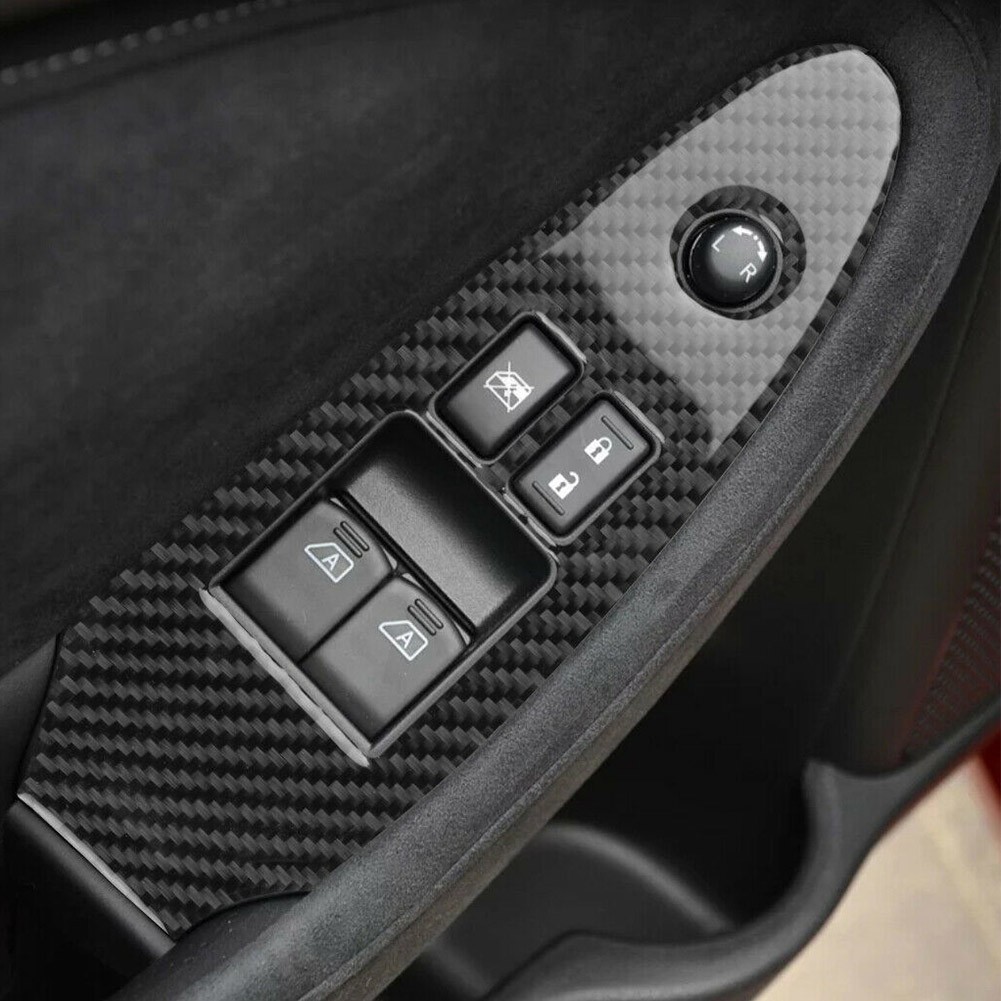 Panel Trim Door Lift Set 2PCS Carbon Fiber Easy Installation Interior Car