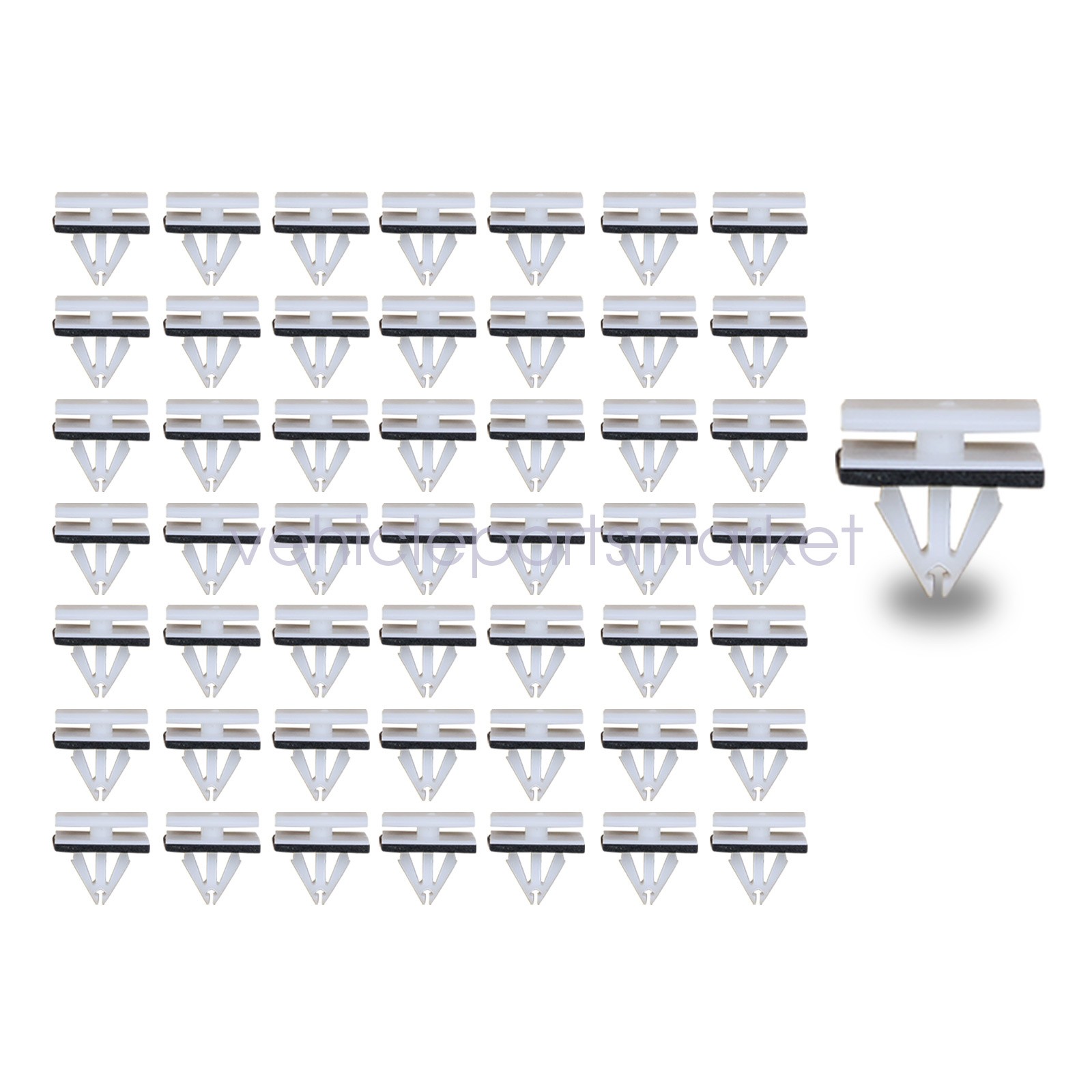 50pcs Door & Rocker Panel Molding Retainer Clip w/ Sealer For Ford W716352-S300