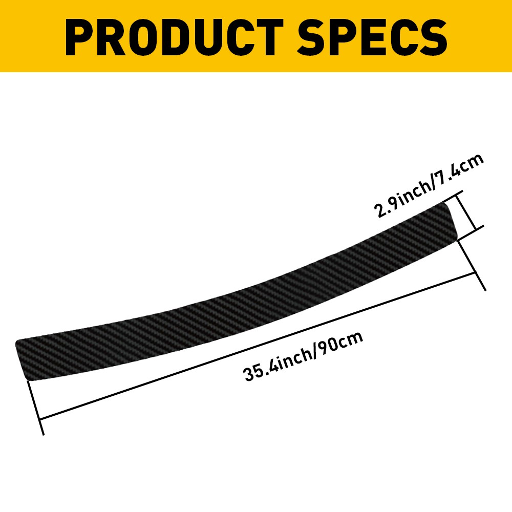 Rear Bumper Guard Sill Plate Trunk Protector Cover Sticker Carbon Fiber Style