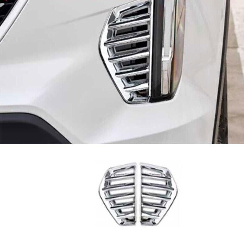 For Cadillac XT4 2019-2024 Chrome Front ABS Bumper Fog Light Lamp Cover Trim 2X