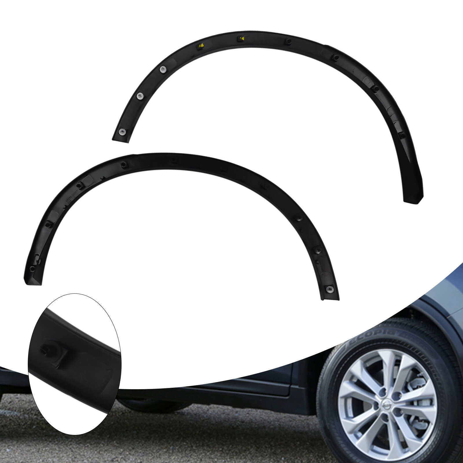 For 2014-2016 Nissan Rogue Rear Left & Right Fender Flare Trim Wheel Molding Set