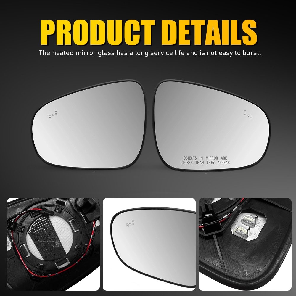 FOR ES350 ES300h IS250 IS350 IS500 LH&RH Side Mirror Glass Heated Blind Spot USA
