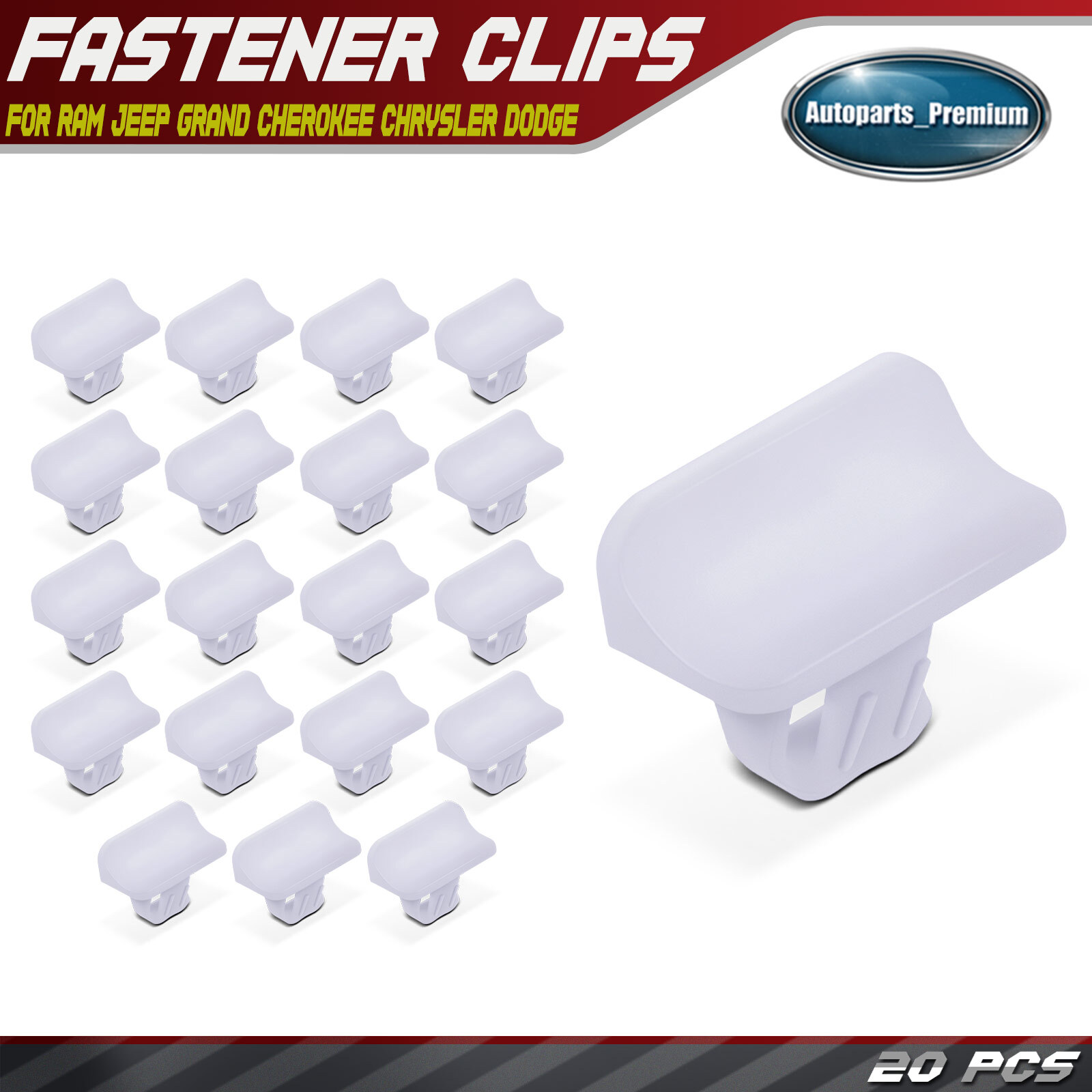 20Pcs Nylon Moulding Clips Retainer Fasteners for Ram 1500 Jeep Chrysler Dodge