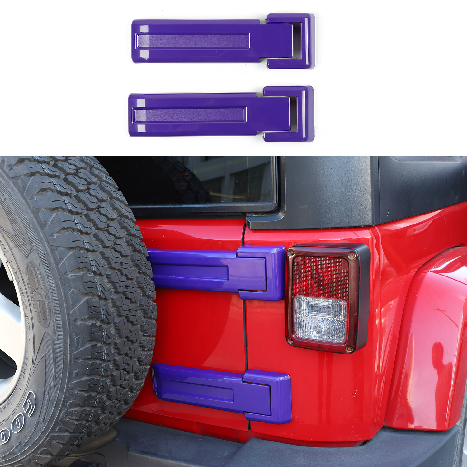 Purple Tailgate Hinge Cover Trim For 2007-2017 Jeep Wrangler JK Accessories