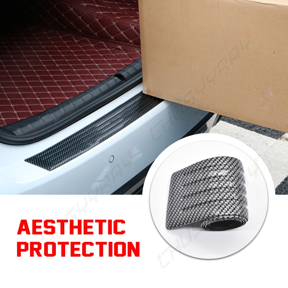 Car Rear Bumper Protector Guard, Carbon Fiber Anti-Scratch Trunk D Size: 90x7cm