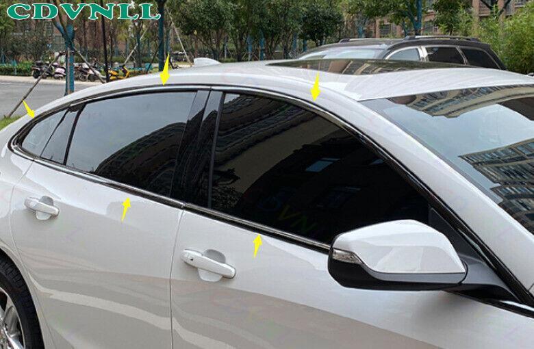 For Chevy Malibu 2016-2024 Black Steel Car Window Sill Molding Strip Stiker Trim
