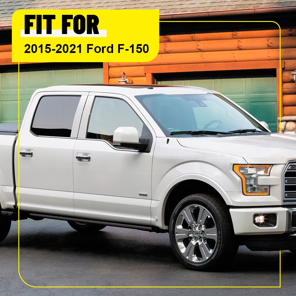 4x Window Pillar Posts Trim For 15-21 Ford F-150 with Keypad Accessories Chrome