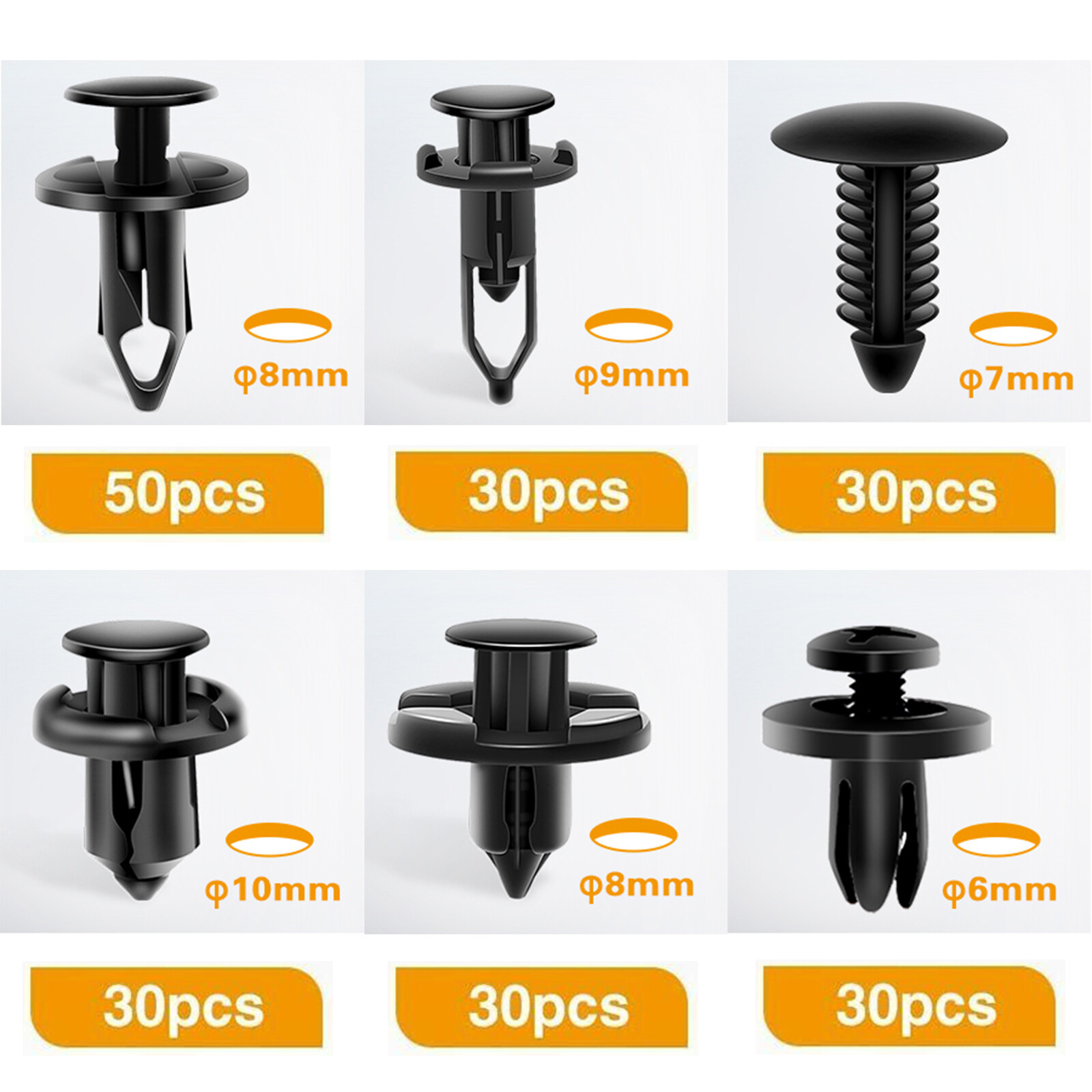 For Honda CR-V 200 Pcs Push Bumper Fastener Rivet Clips with 6 Size Auto Body