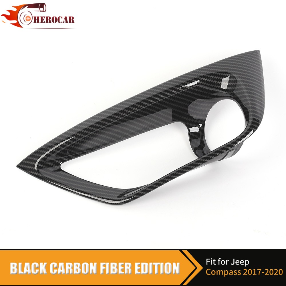 Carbon Fiber Front Fog Light Lamp Covers for Jeep Compass 2017-2020 Accessories