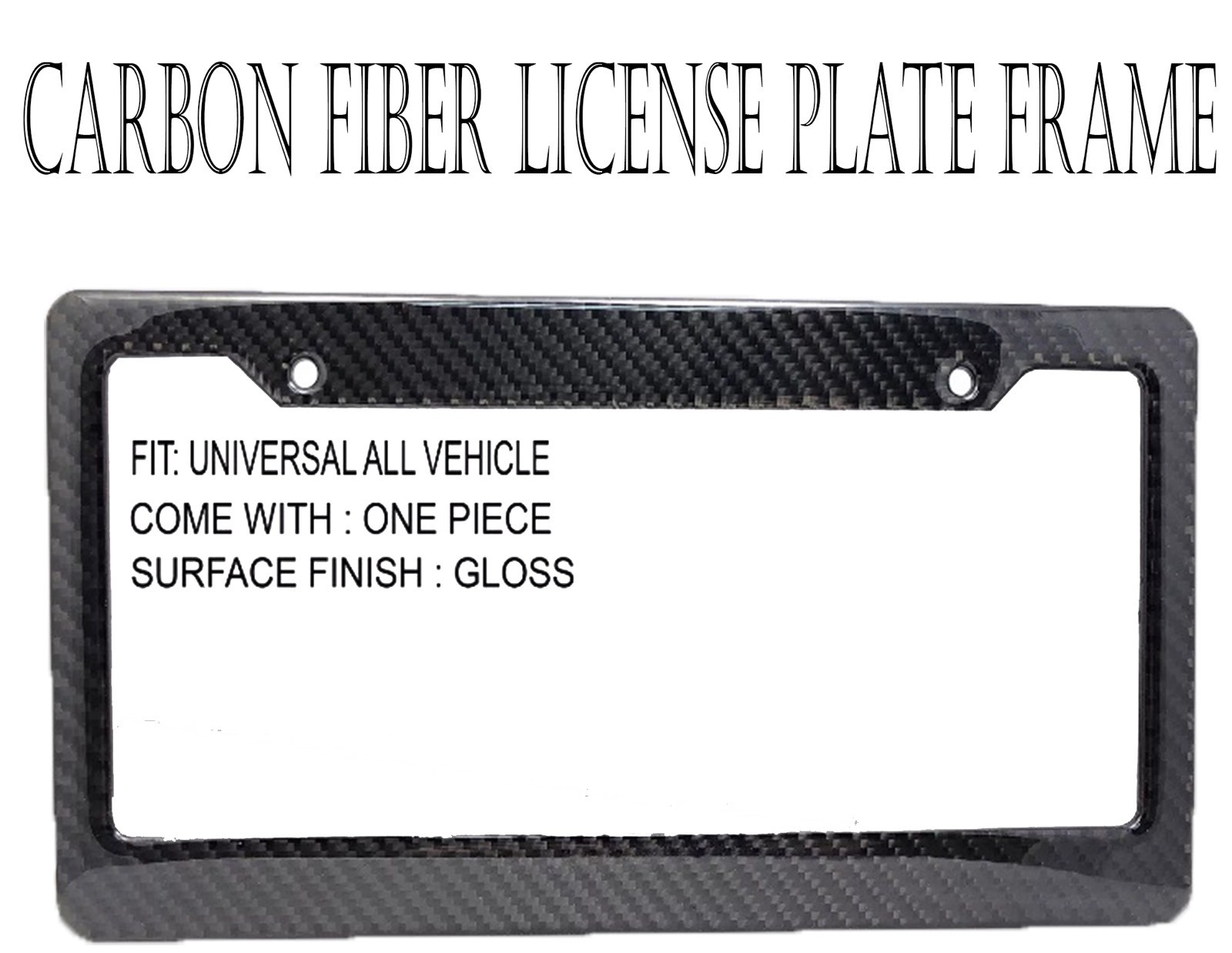 JDM Style 1 pc Black Carbon FIBER LICENSE PLATE FRAME TAG COVER ORIGINAL 3K I301