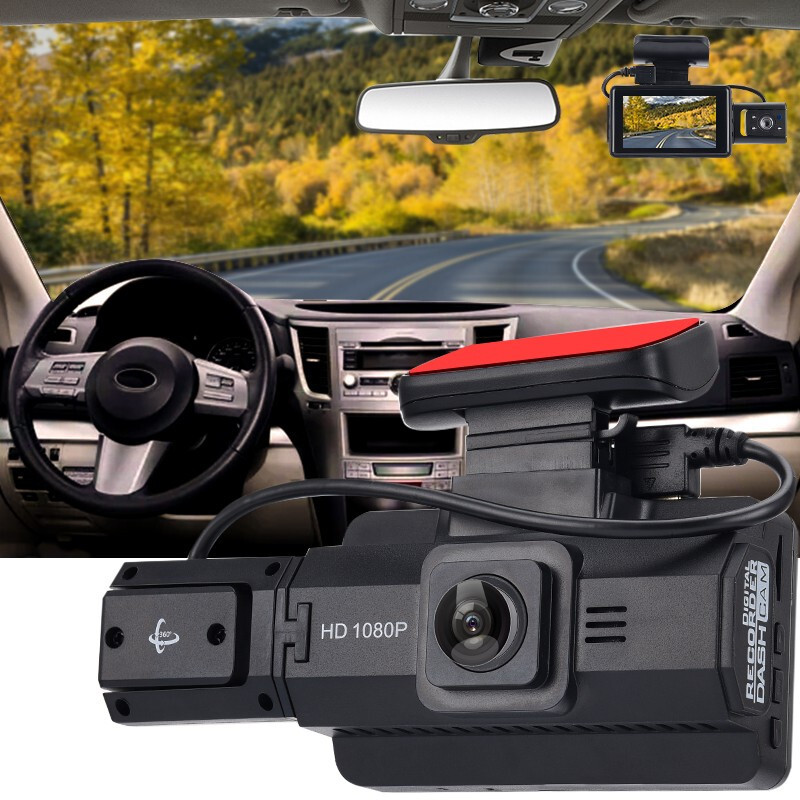 1080P Dual Lens Car DVR Driving Video Recorder Front And Inside Camera Dash Cam