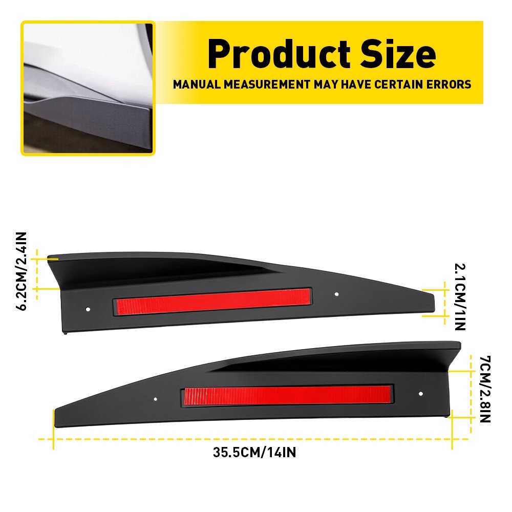 Side Skirt Rocker Panel Spoiler Diffuser 2PCS Black Fit Ford Mustang Roush 2-6X