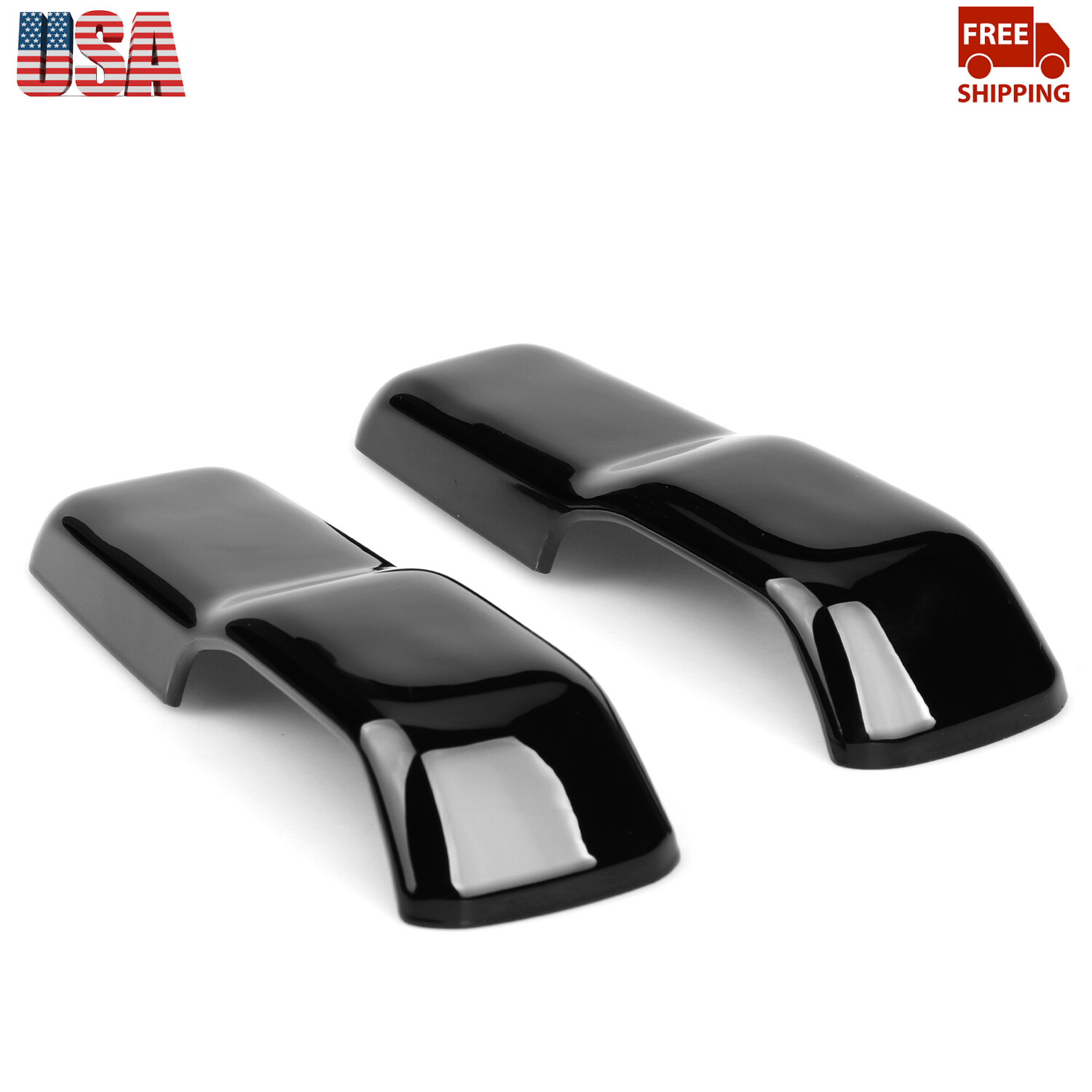 Hood Spray Nozzle Decorative Cover Trim Black For Jeep Wrangler JL 2018+ 2/4Dr
