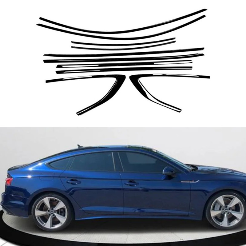 For 2018-2022 2023 2024 AUDI A5 S5 Car Window Trim Strip Cover Black 10pcs