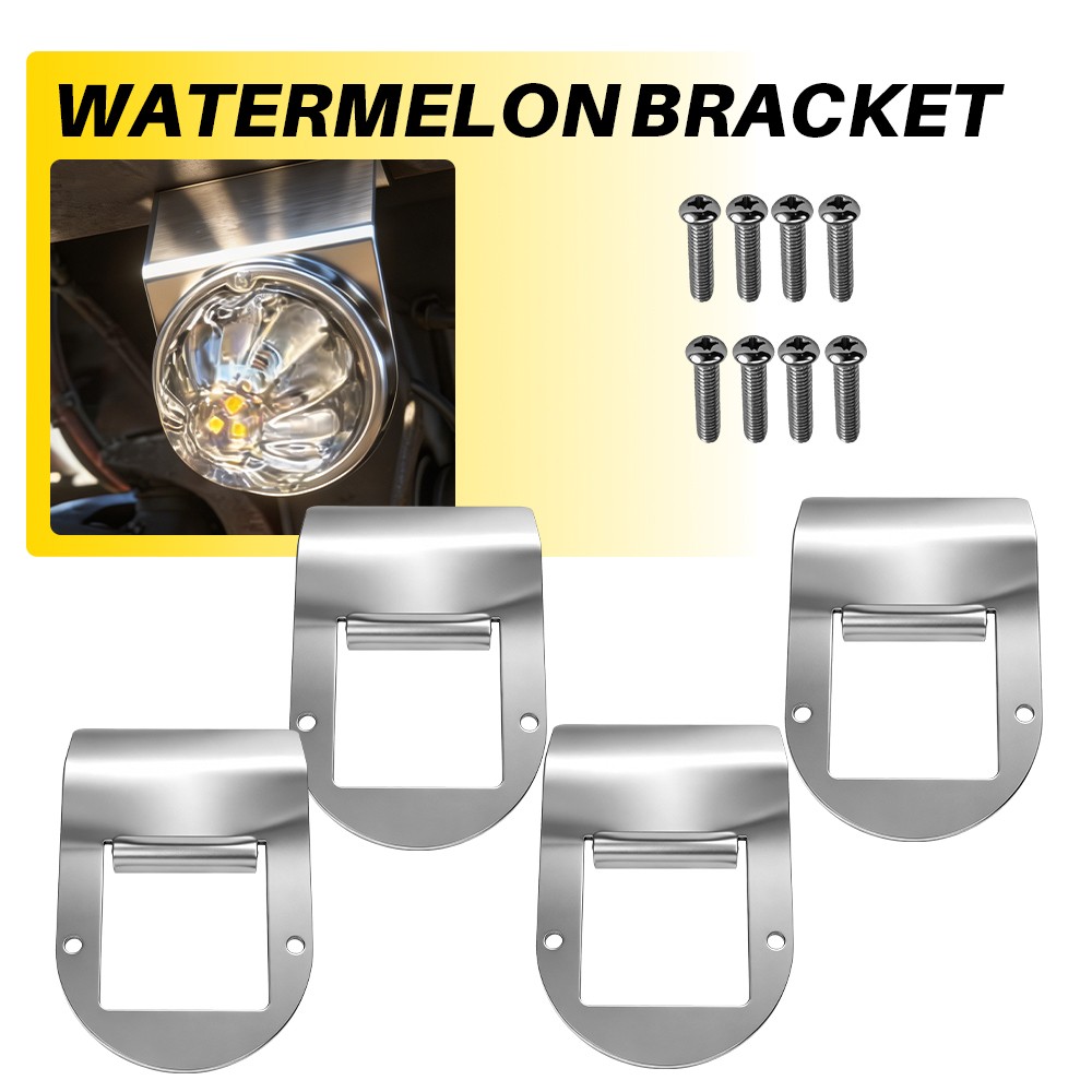 1-10x Stainless Steel Watermelon Light Under Frame Brackets For RV Truck Trailer