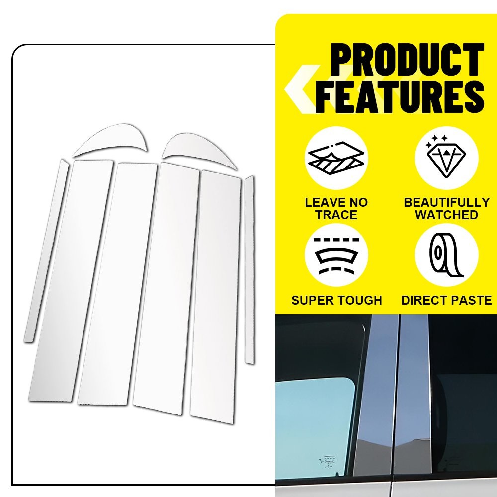For 2018-2024 Toyota Camry 8PCS Chrome Pillar Post Window Door Trims Cover 8-40X