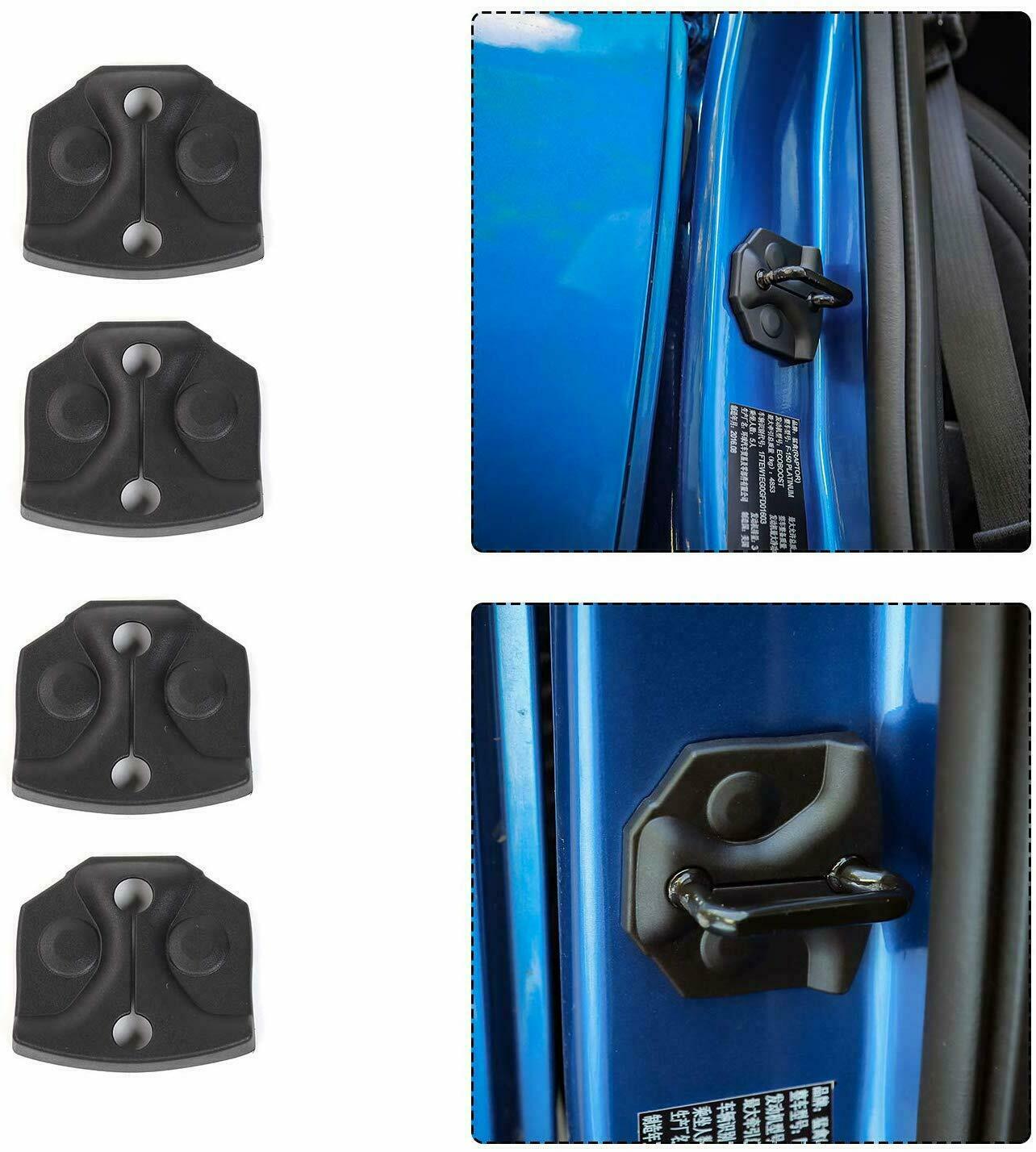 4pc Black Door Lock Cover Buckle Base Decal Overlay Trim For Ford F150 2015-2020