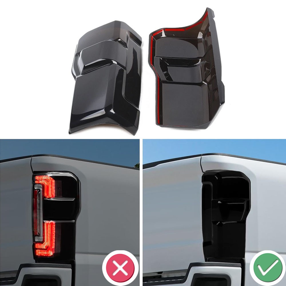 2PCS Rear Tail Light Lamp Cover For Ford F250/F350/F450/F550 2023+ Smoked Black