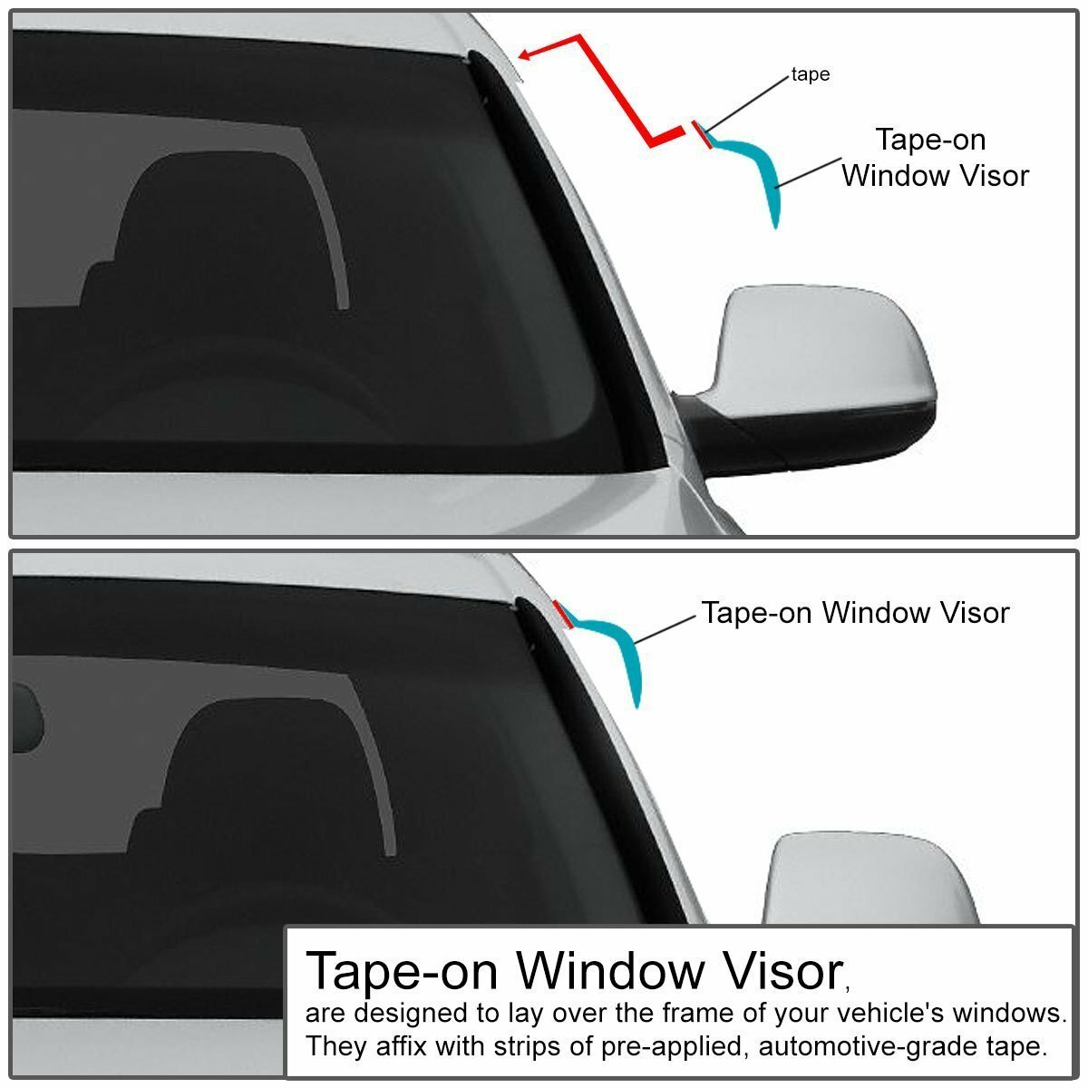 For 2008-2012 Chevy Malibu 4pcs Smoke Acrylic Window Sun Rain Visors Wind Guard