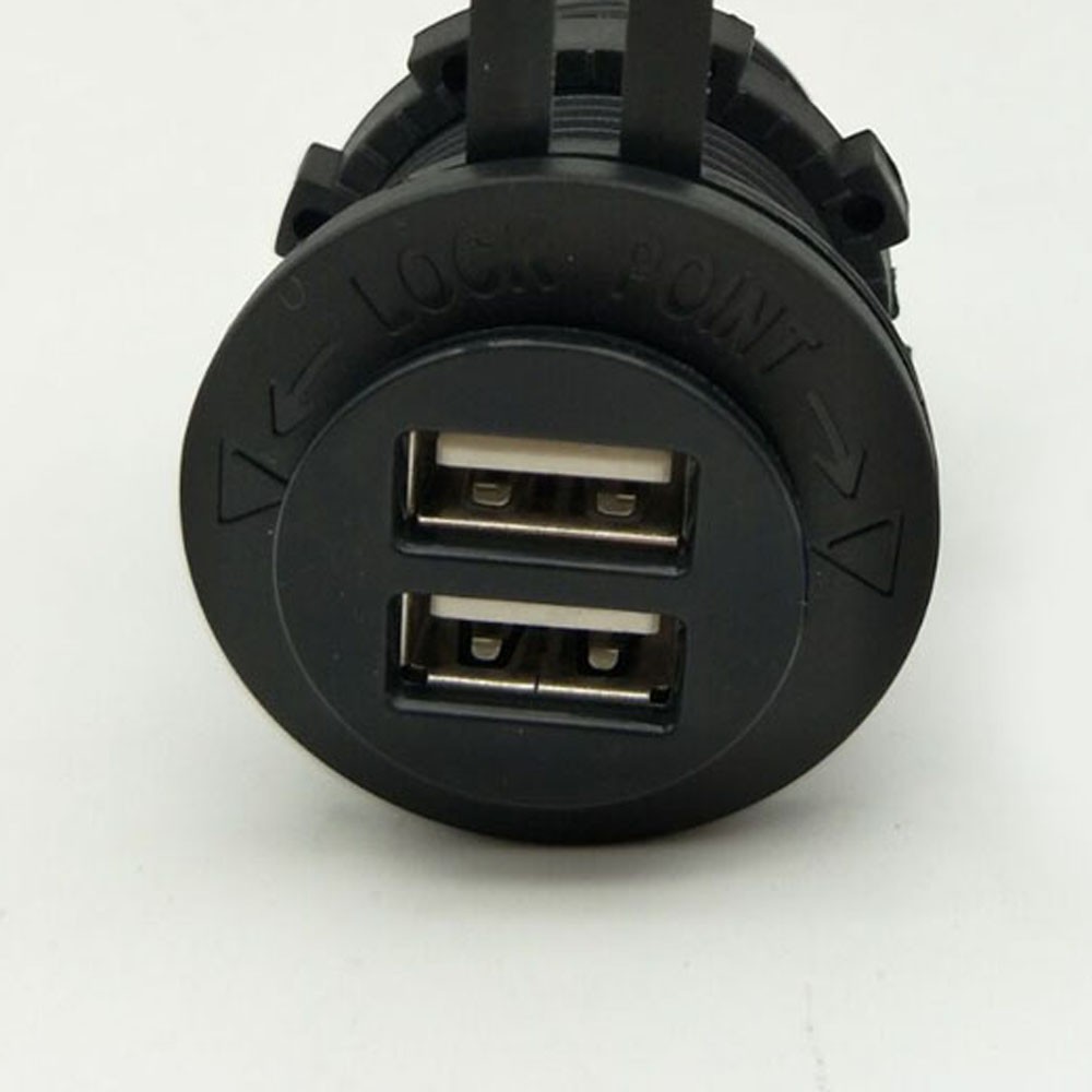 Car Cigarette Lighter Socket DC 12V Dual USB Phone Charger Power Adapter Outlet